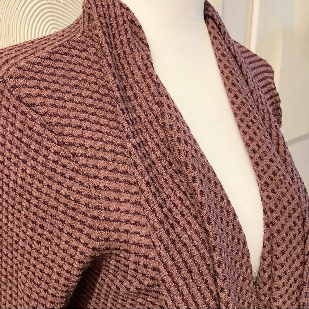 Knox Rose Mauve Waffle Weave Longline Cardigan Size XS - Picture 3 of 8